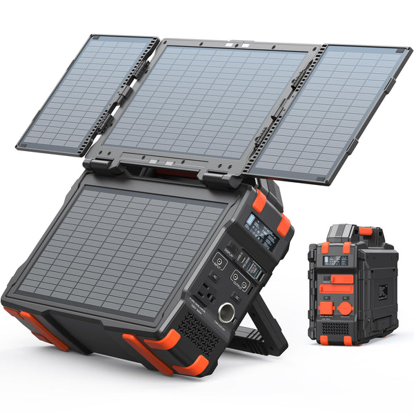 Solar Portable Power Station(AC 300W / 65W PD Output, 284Wh Battery, 76800mAh)