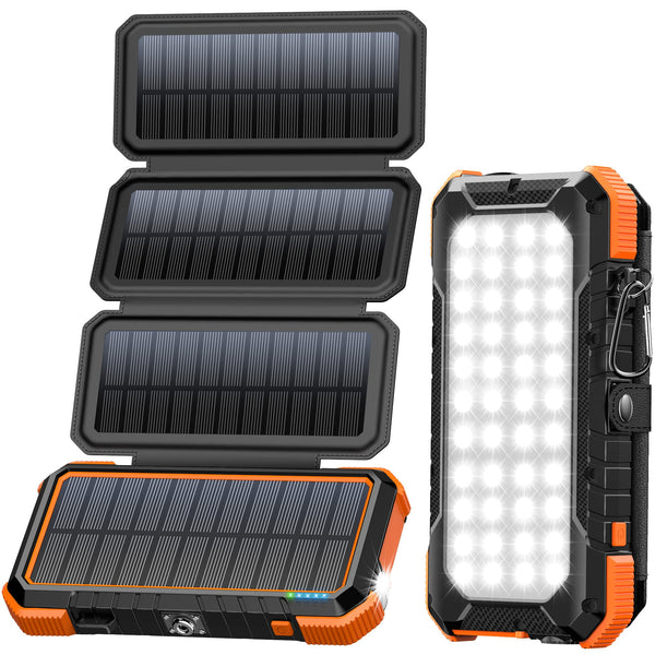 BLAVOR Solar Power Bank PN-W12Pro(20,000mAh, 18W, 4 Foldable Panels, Flashlight)