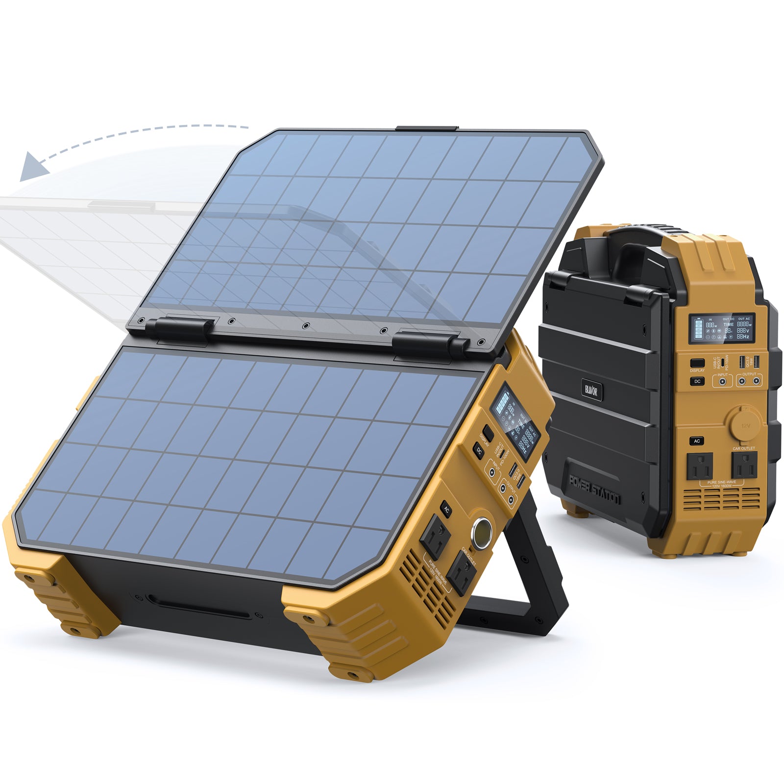 BLAVOR Portable Power Station 1600W (Peak 3200W), Built-in Solar Panel